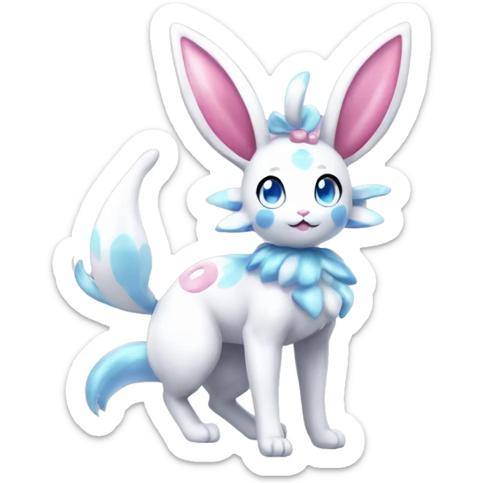 Kawaii Gorgeous Beautiful Shiny Sparkly Sylveon-Pokémon full body sticker
