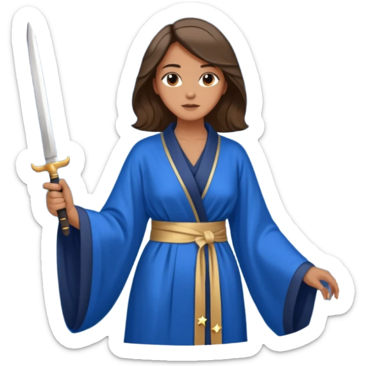 An upright Europe (a tall woman), wearing a blue, flowing robe with stars on the hem, and behind her stands Chancellor Merz, holding a knife toward her back 
you forgot chanccellor merz behind her sticker