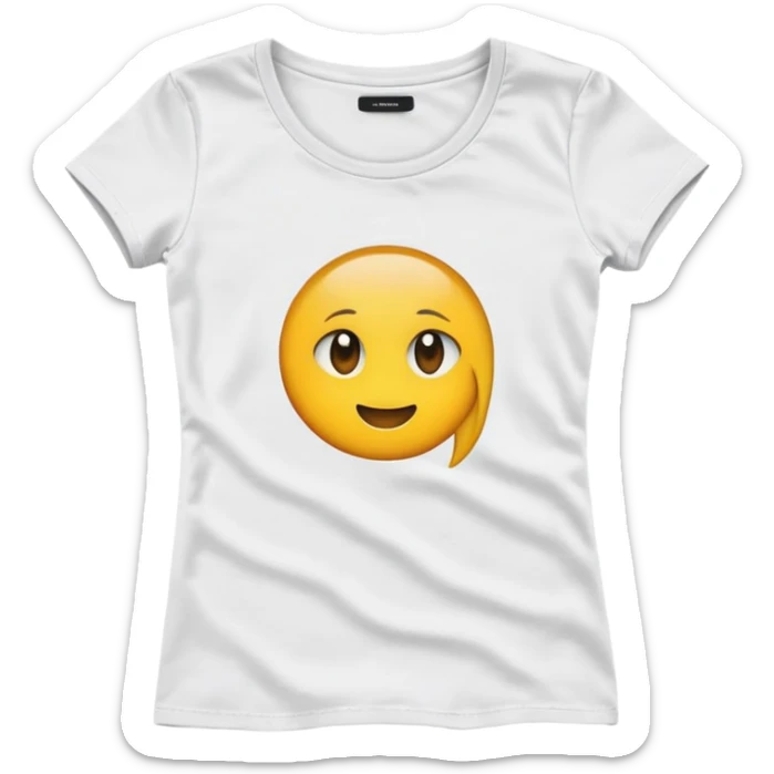 black t-shirt with round neck and short sleeves, women's fitted style, only the clothing item, plain white background sticker