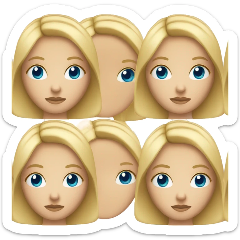 A blonde girl with blue eyes and straight hair sticker