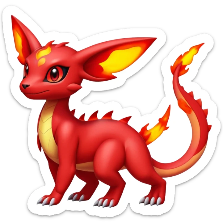 Cute Shiny Guilmon-Salandit-Umbreon-Fakémon-hybrid-creature (full body)  sticker
