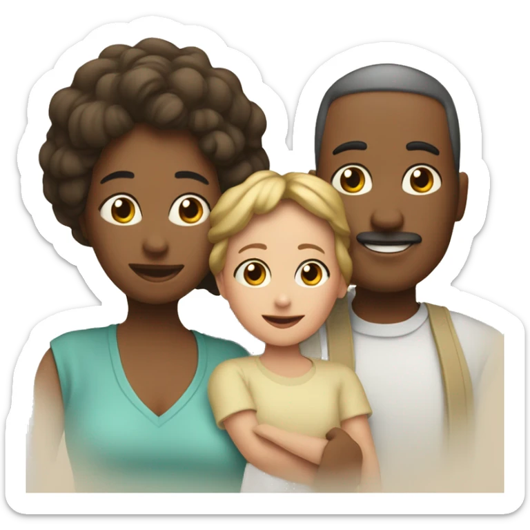 familia papa, mama, tía, hijo y 1 hermano sticker