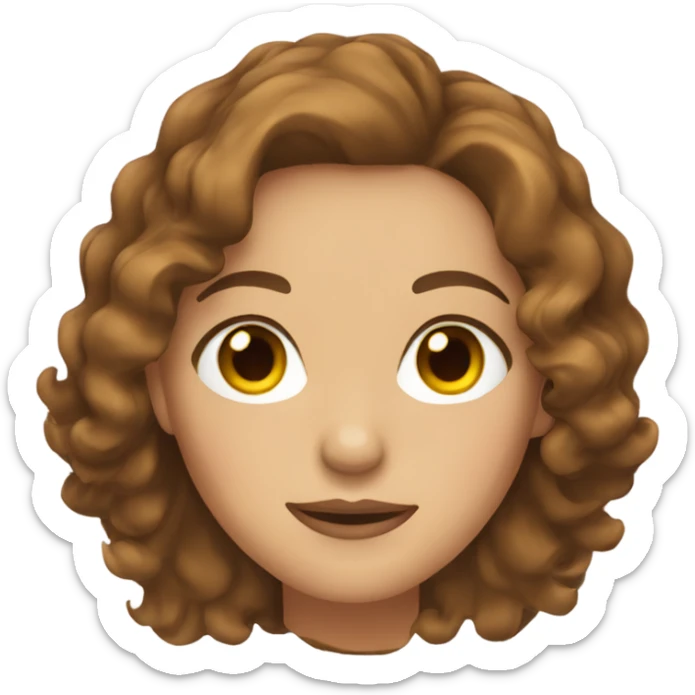 Woman with brown wavy hair not too tan and brown eyes  sticker