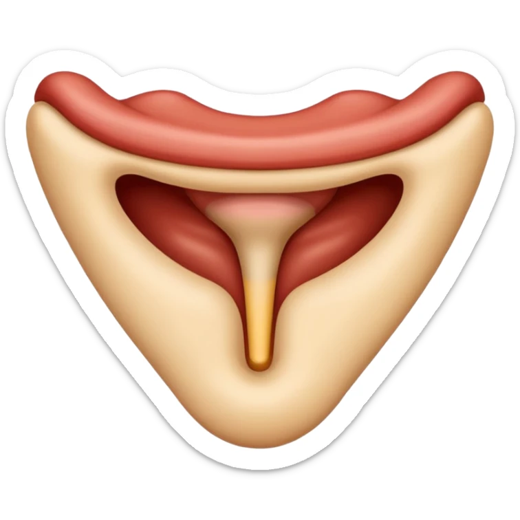 a clean, detailed emoji of a human throat, showing the neck front with subtle shading, simple anatomy, warm skin tone, smooth emoji style, no gore, no internal organs, friendly and clear medical-style icon
 sticker