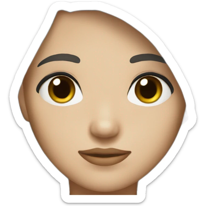 A girl with brown eyes and brider, very short straight hair and black, emo style, skin color white. sticker