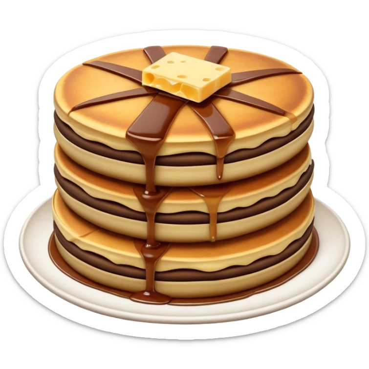 Cinematic Realistic Martabak Manis Dessert Emoji, depicted as a thick, sweet pancake filled with chocolate, cheese, and condensed milk rendered with detailed textures and vibrant, indulgent lighting. sticker