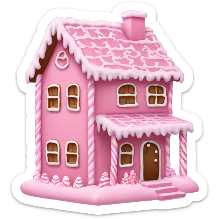 pink gingerbread house sticker