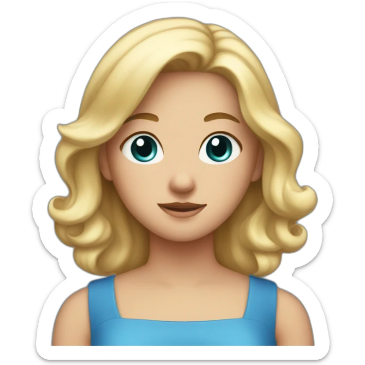 the white girl in the blue dress crossed her arms over her chest. sticker