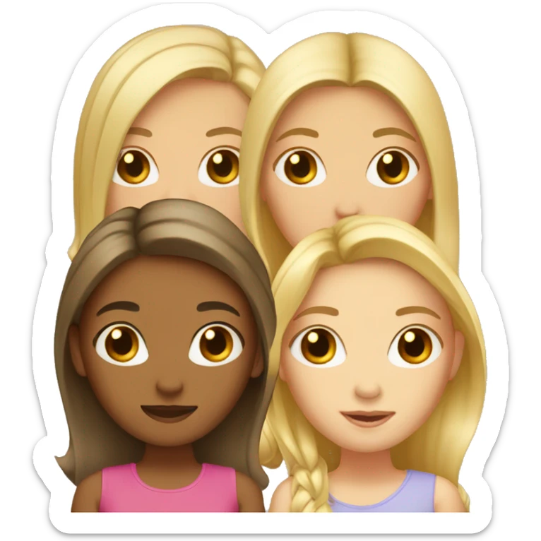 Three girls n blond brown  sticker