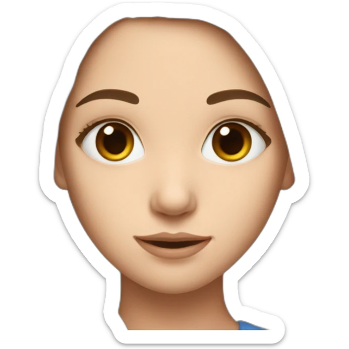 teenage girl with long brown hair and blue eyes sticker