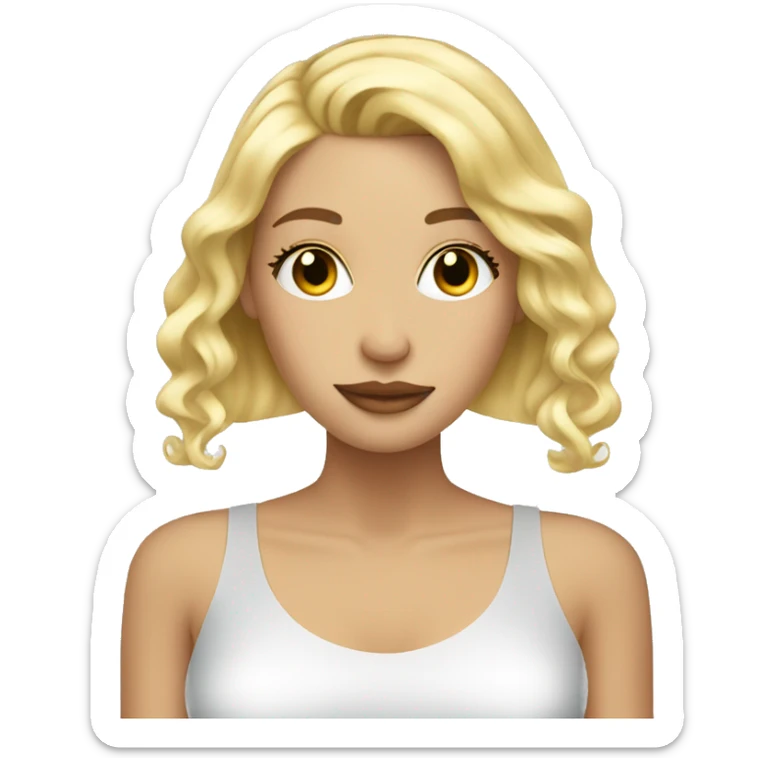 beauty woman looking in the mirror with blonde hair   sticker