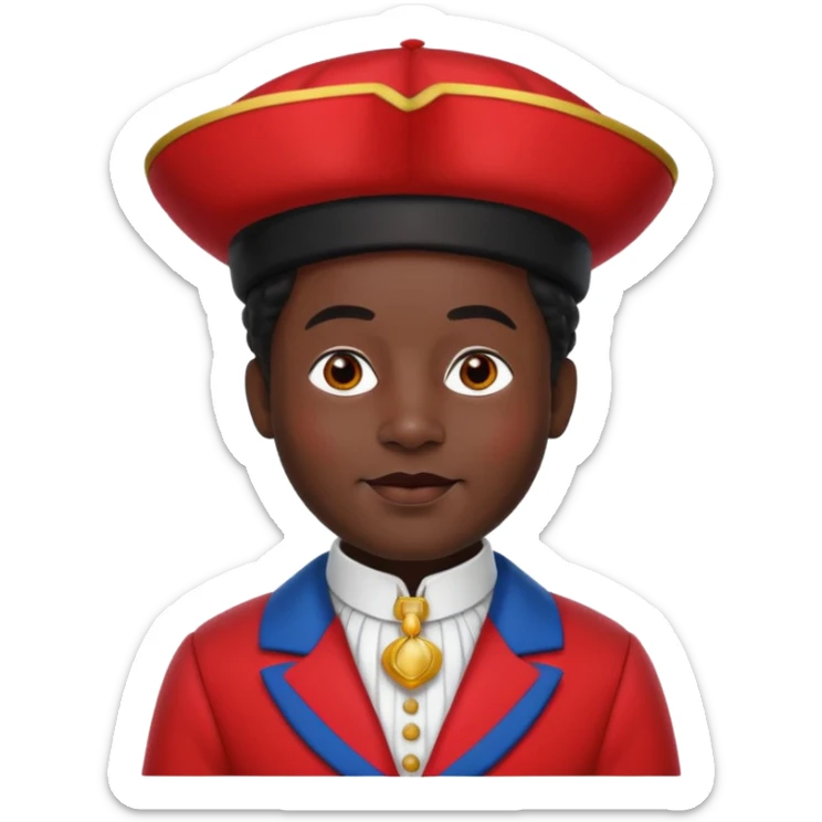 Sinterklaas zijn knecht, zwarte piet met zijn muts, kraag, Piet pak  sticker