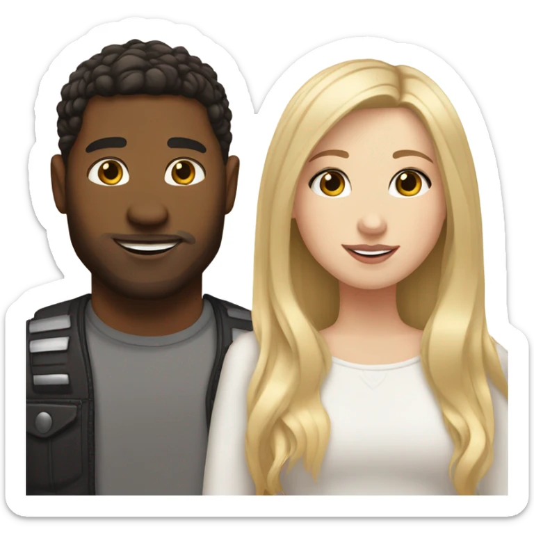 A white Girl With blond hair and lashes and a white guy whit Brown hair and a lip and nose Piercing  sticker