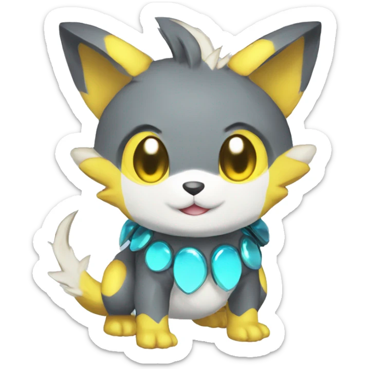 cute kawaii cool edgy shiny Digimon-Fakemon-animal full body sticker