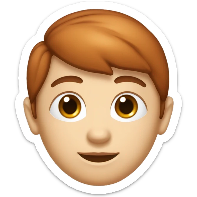 Crea un avatar de medio cuerpo de un nutricionista pelirrojo con ojos grandes y de color marrón rron, cara fina, pelo corto, empieza por ahí y vamos refinando el resultado  sticker
