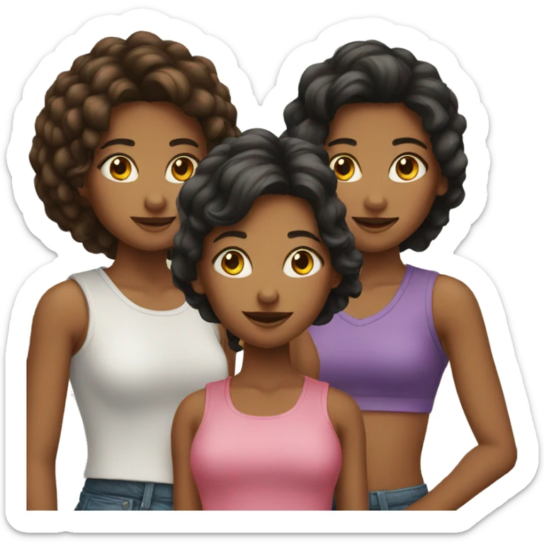group of 4 girls  sticker
