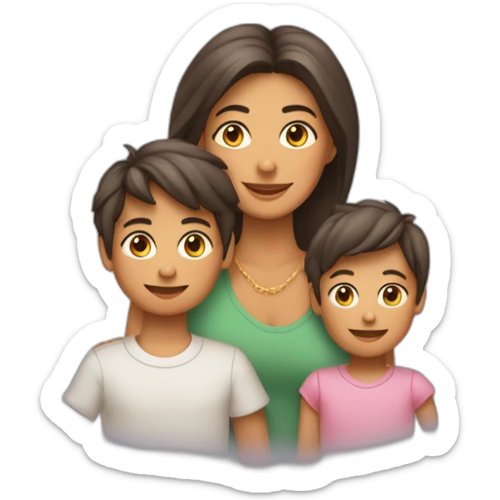 Mãe Atípica filho cadeirante e dois filhos meninos felizes  sticker