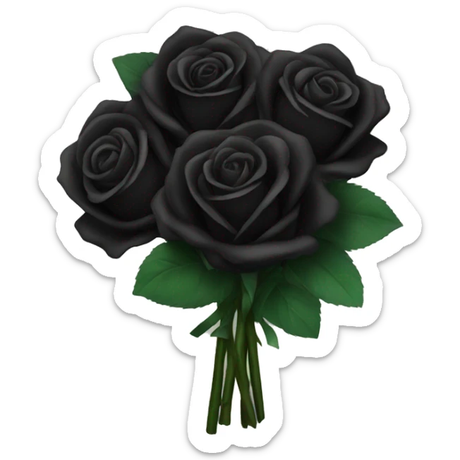 Black rose bouquet sticker