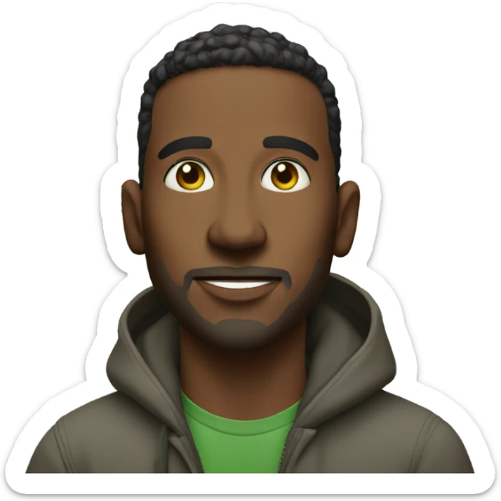 casual outdoor portrait of male with weed sticker