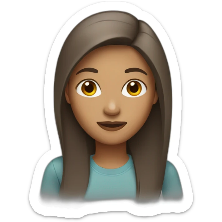 brown woman with straight hair wearing casual clothes sticker