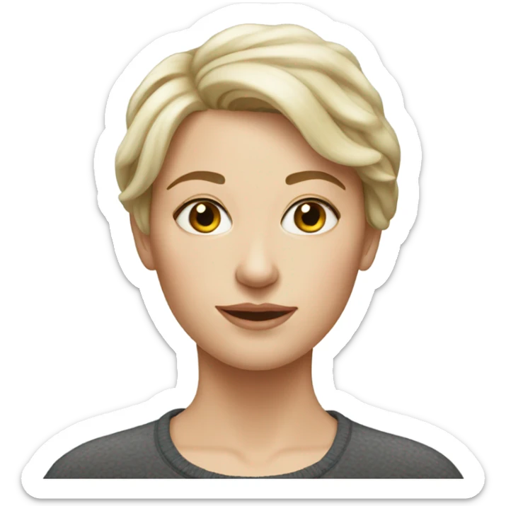 realistic portrait of white woman with short hair sticker
