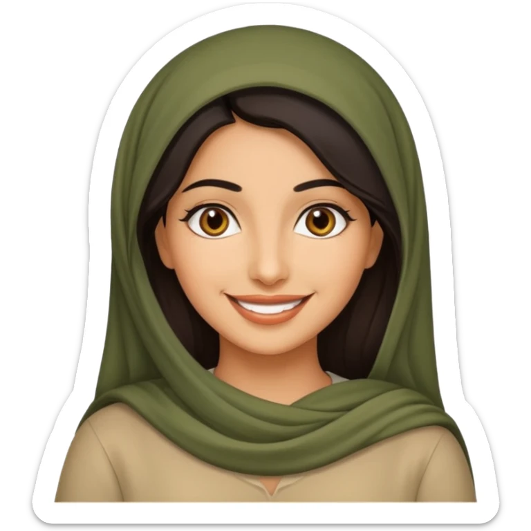 Tête jolie femme emoji arabe Réal sticker