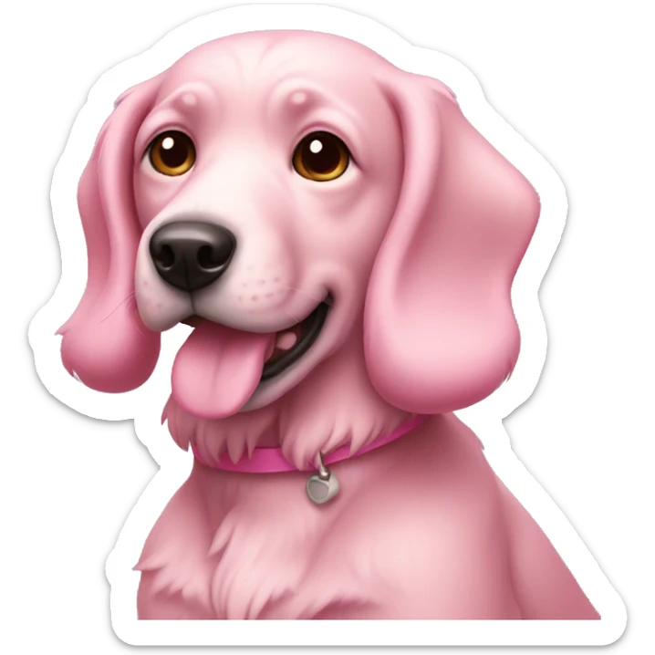 Pink dog sticker