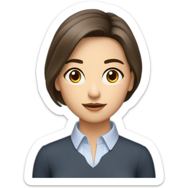 Femme brune pau belge yeux bleus cheveux longs sticker