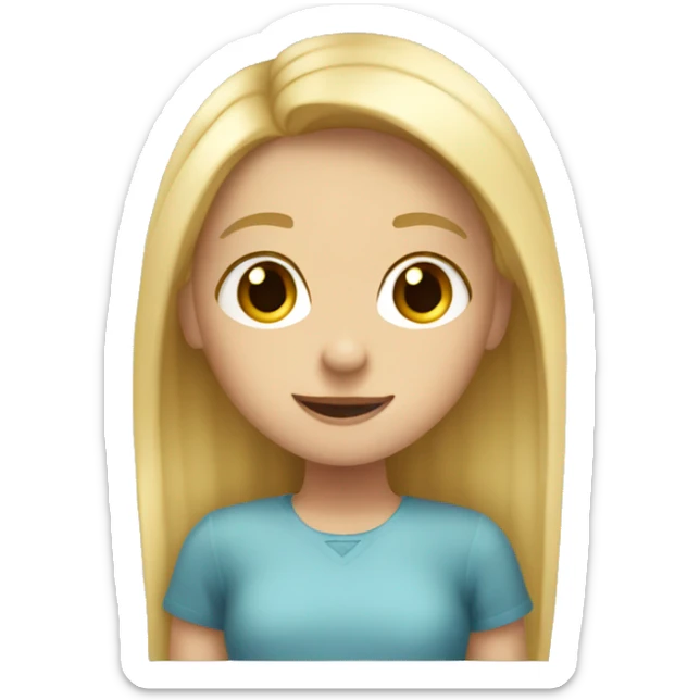 A girl with blonde hair who likes to collect bugs sticker
