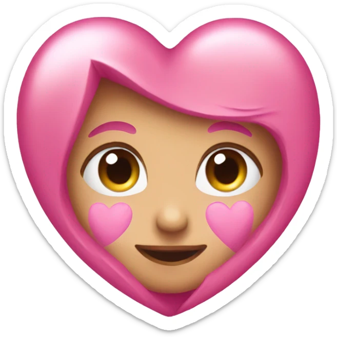 Pink heart  sticker