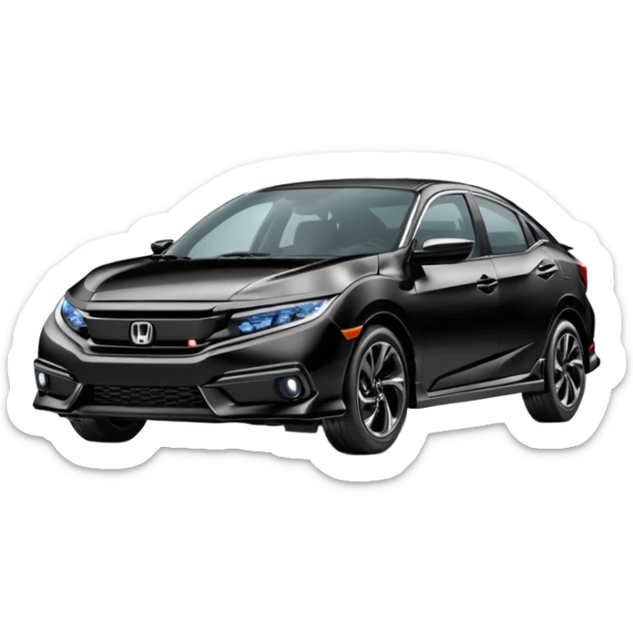 Make an emoji of a 2024 Honda civic with a black exterior with no added color  sticker