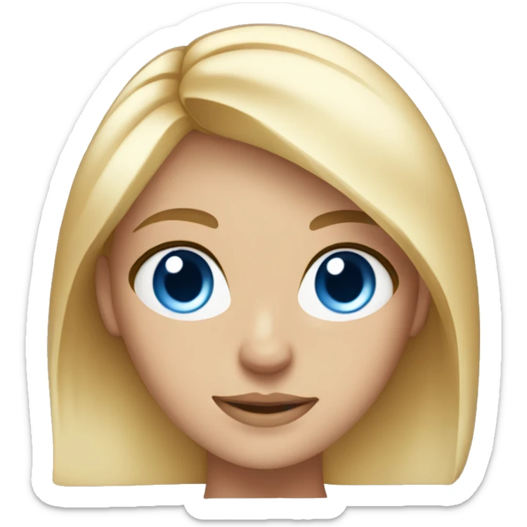 skin care, blonde girl with Blue Eyes and Muscles, half body sight sticker