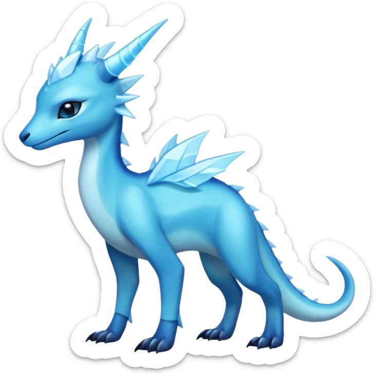 Shiny Dark Edgy  Aurorus-Inteleon-Amaura-Fakémon-hybrid-creature (full body)  sticker