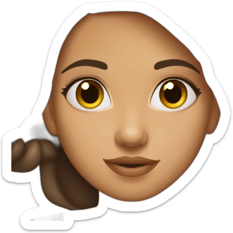 Beautiful Cypriot girl with tanned skin, brown eyes, brown hair and big lips  sticker