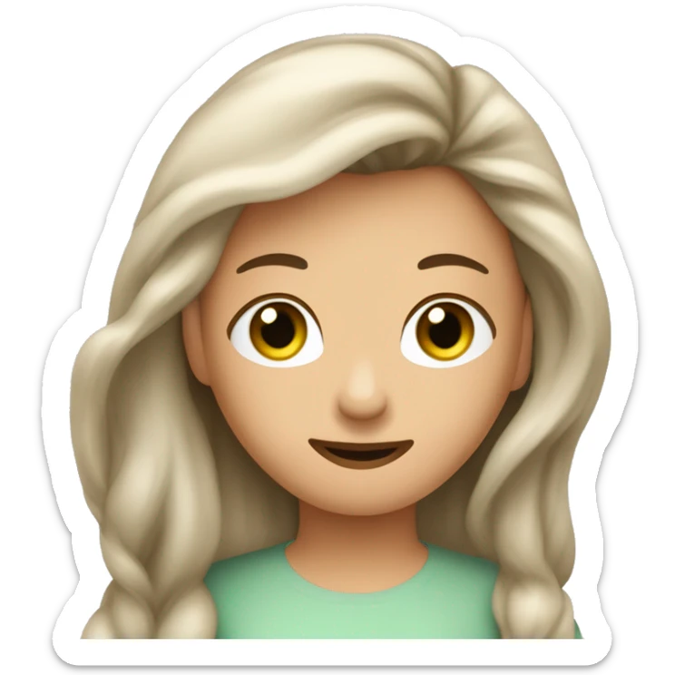 Erstelle mir eine blöde Frau mit langen Haaren grünen Augen und einen Mann im arm mit braunen Haaren trainiert die sich gerne habe  sticker