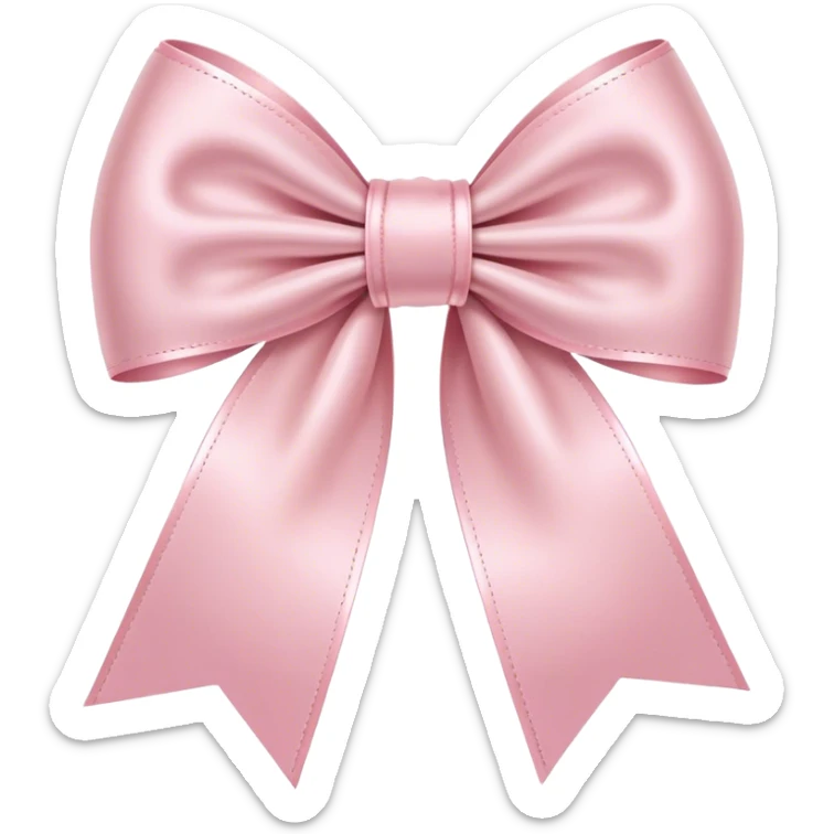 light pink ribbon bow sticker