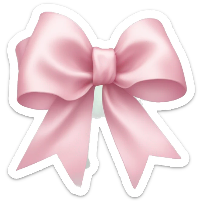 light pink ribbon bow sticker