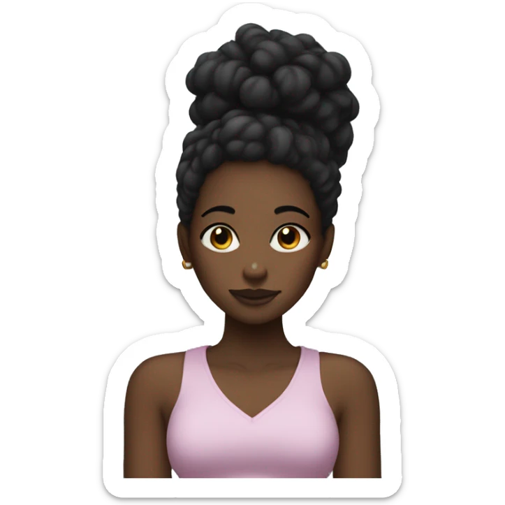 black girl with puffs saying i don't care sticker