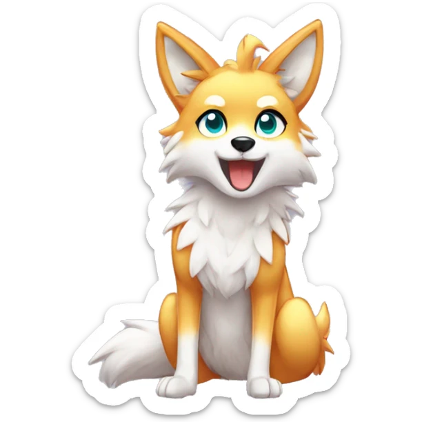 Colorful Shiny Fionbri-Falvie-sparkle-wolf-sona full body sticker
