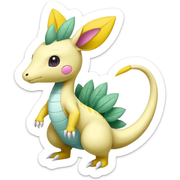 Leavanny-Gallade-Ampharos-Inteleon-Nidoqueen-Fakémon-Pokémon-hybrid-fusion-creature, full body sticker