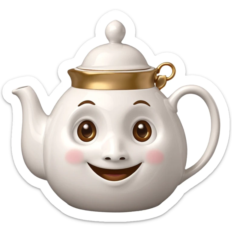 A character from the fairy tale Beauty and the Beast: Mrs. Potts, the lady who was turned into a teapot and retains the teapot's original form. sticker