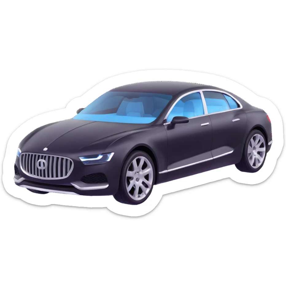 luxury car with a transparent protective film being applied, part of the film floating above or halfway on the car, elegant and premium look sticker