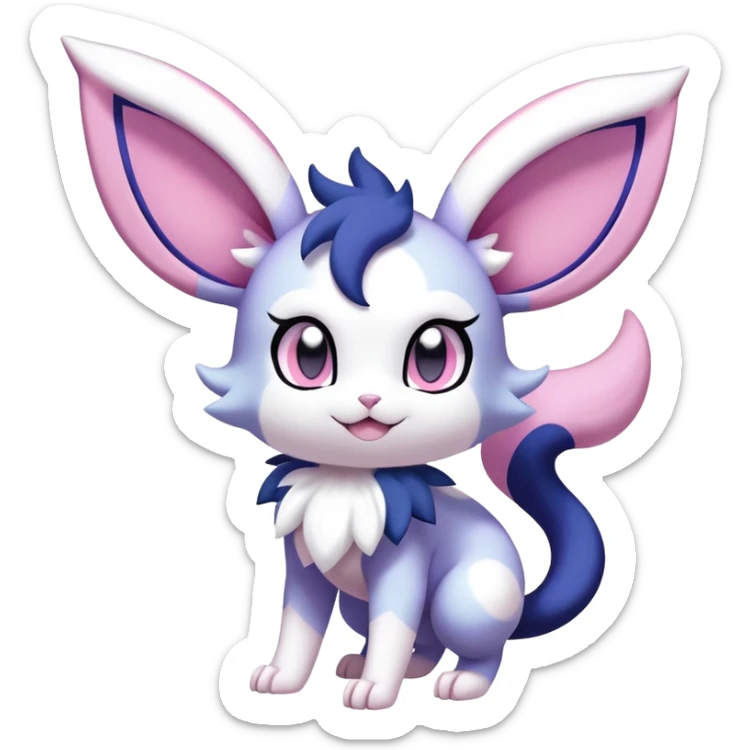Noibat-Sylveon-Meowstic-Fakémon-hybrid-creature (full body)  sticker