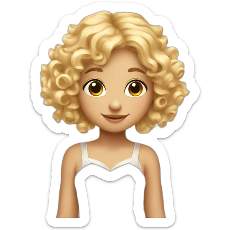 cute Angel fairy with wings and curly blond hair sticker