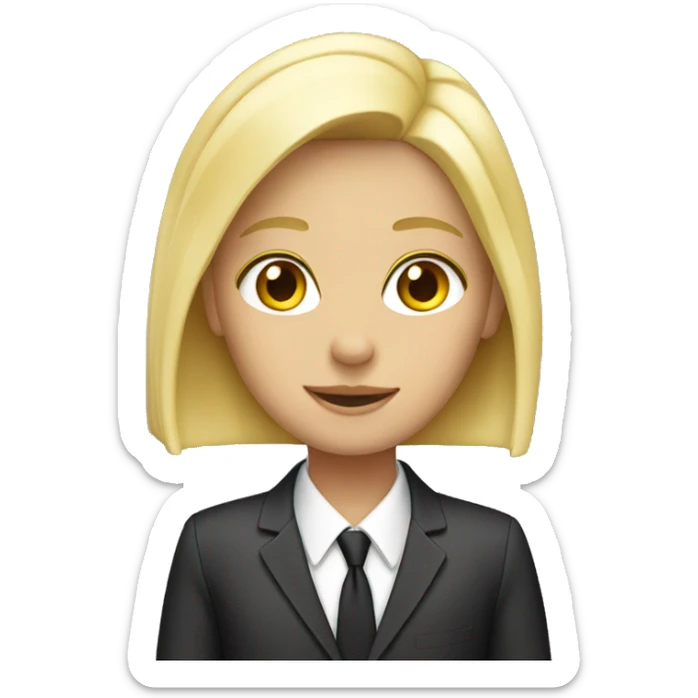 Blond girl wearing suit  sticker