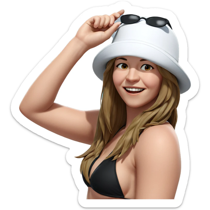 happy girl in bikini sticker