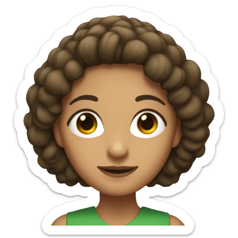 crea un avatar de una mujer de pel castaño claroojos verdes y pecas  sticker