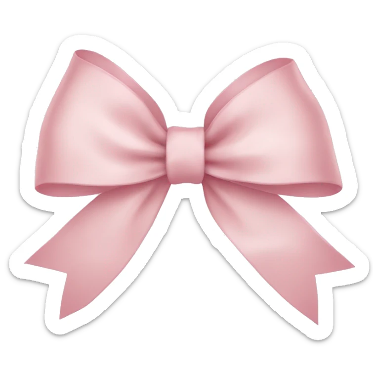 light pink ribbon bow sticker