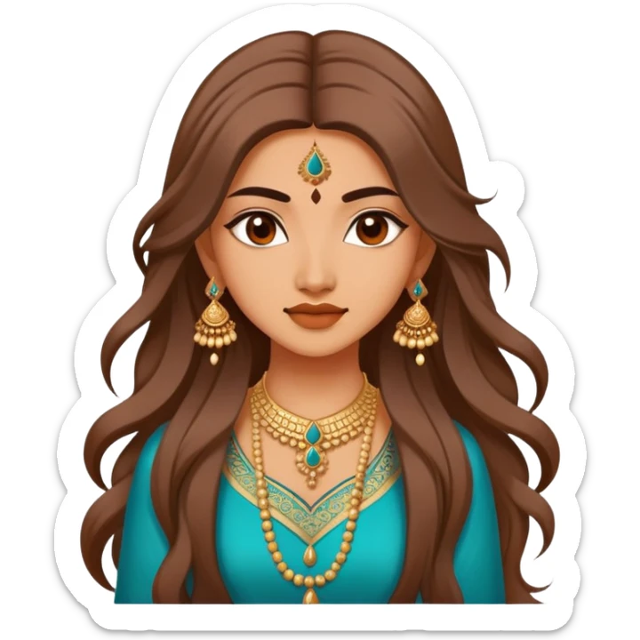 pretty bratz indian baddie asian, desi clothes hair sticker