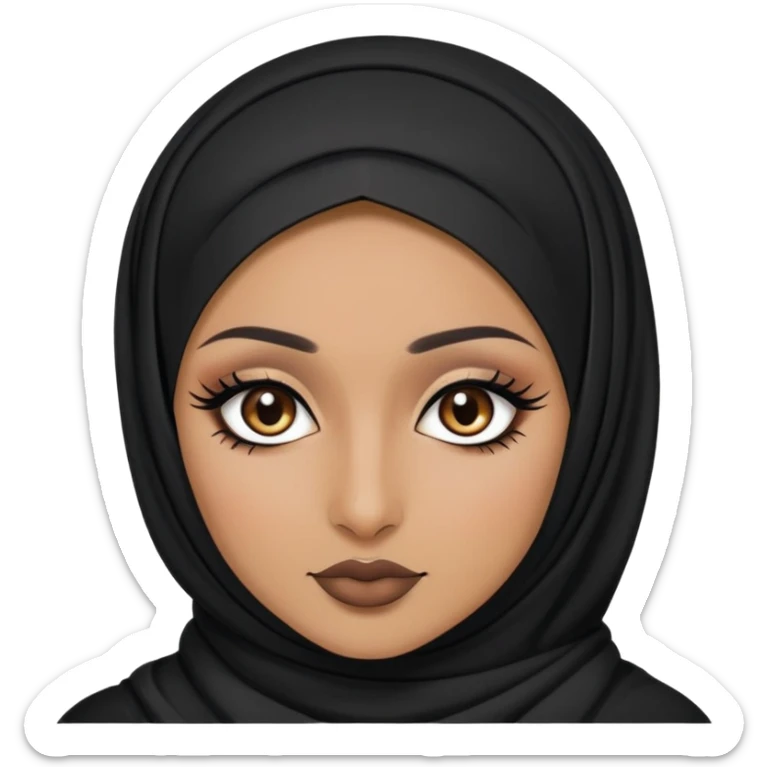 pretty hijabi gothic baddie with eyeliner and brown eyes sticker